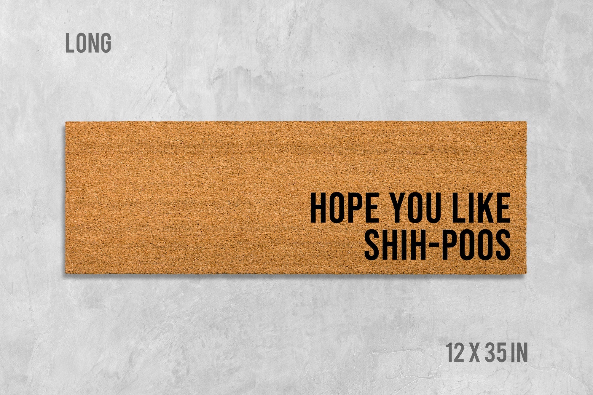 Shih-Poo Doormat - Natural Coir Dog Mat with Latex Backing