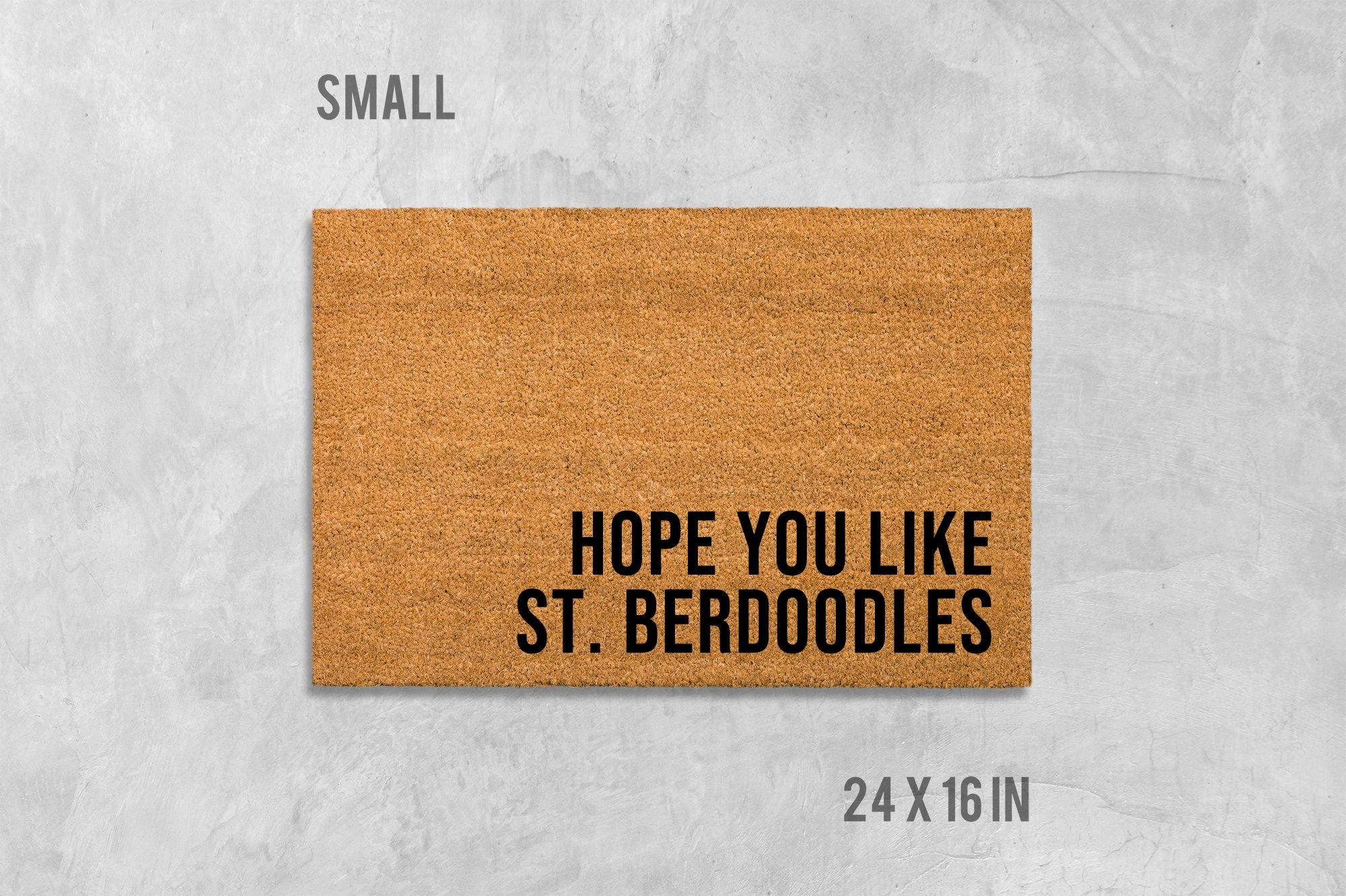 St. Berdoodle Doormat: Natural Coir Dog Mat for Front Door