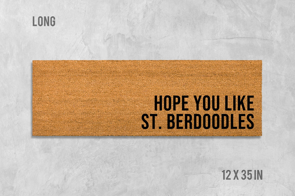 St. Berdoodle Doormat: Natural Coir Dog Mat for Front Door