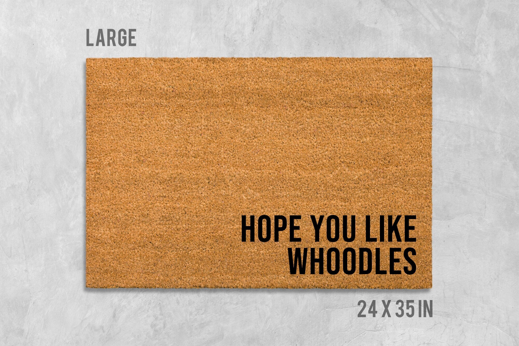 Whoodle Dog Doormat Natural Coir + Latex Welcome Mat