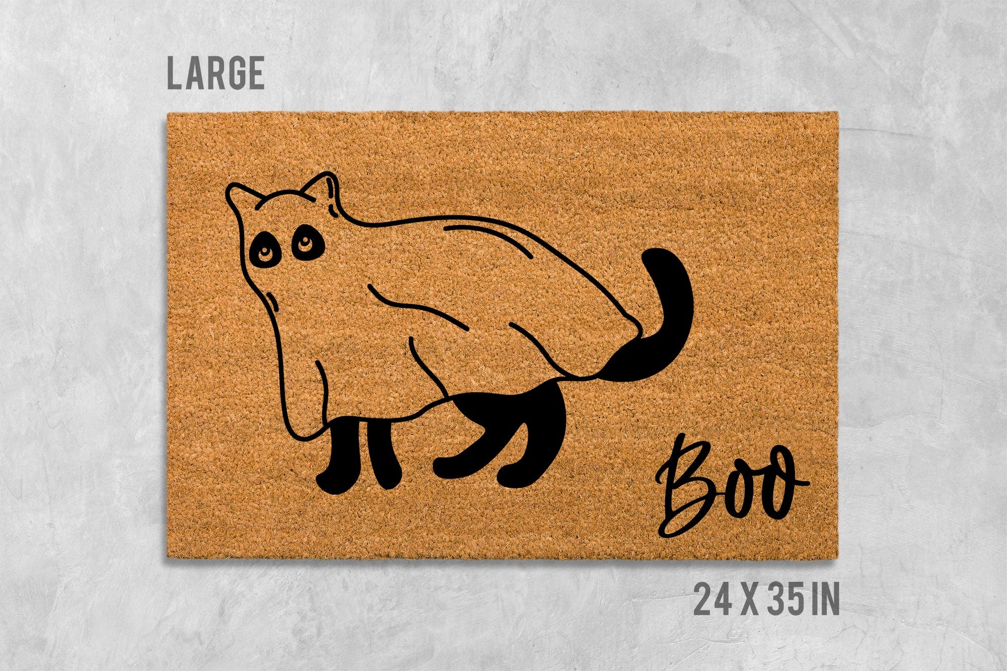 Halloween Doormat: Ghost Cat Design - Funny Fall Door Mat
