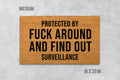Funny "Protected By Surveillance" Coir Doormat