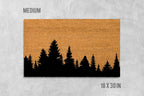 Doormat with Tree Line Design: Natural Coir - Latex Backing