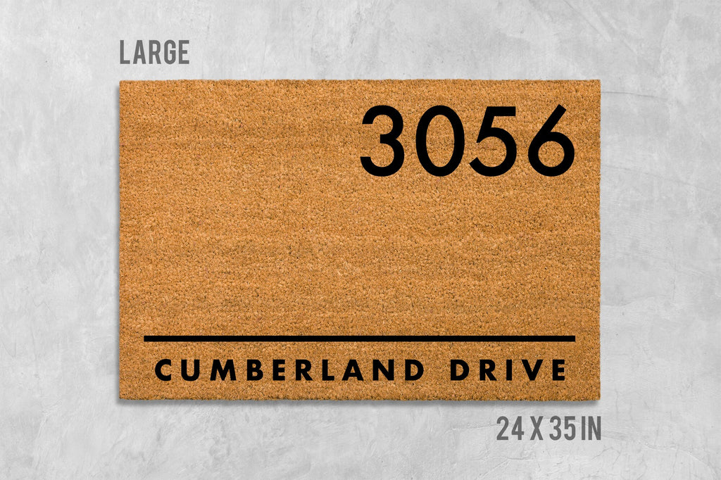 Custom Address Door Mat: Personalized (Natural Coir, Latex)