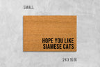 Siamese Cat Doormat: Natural Coir, Funny Welcome Mat