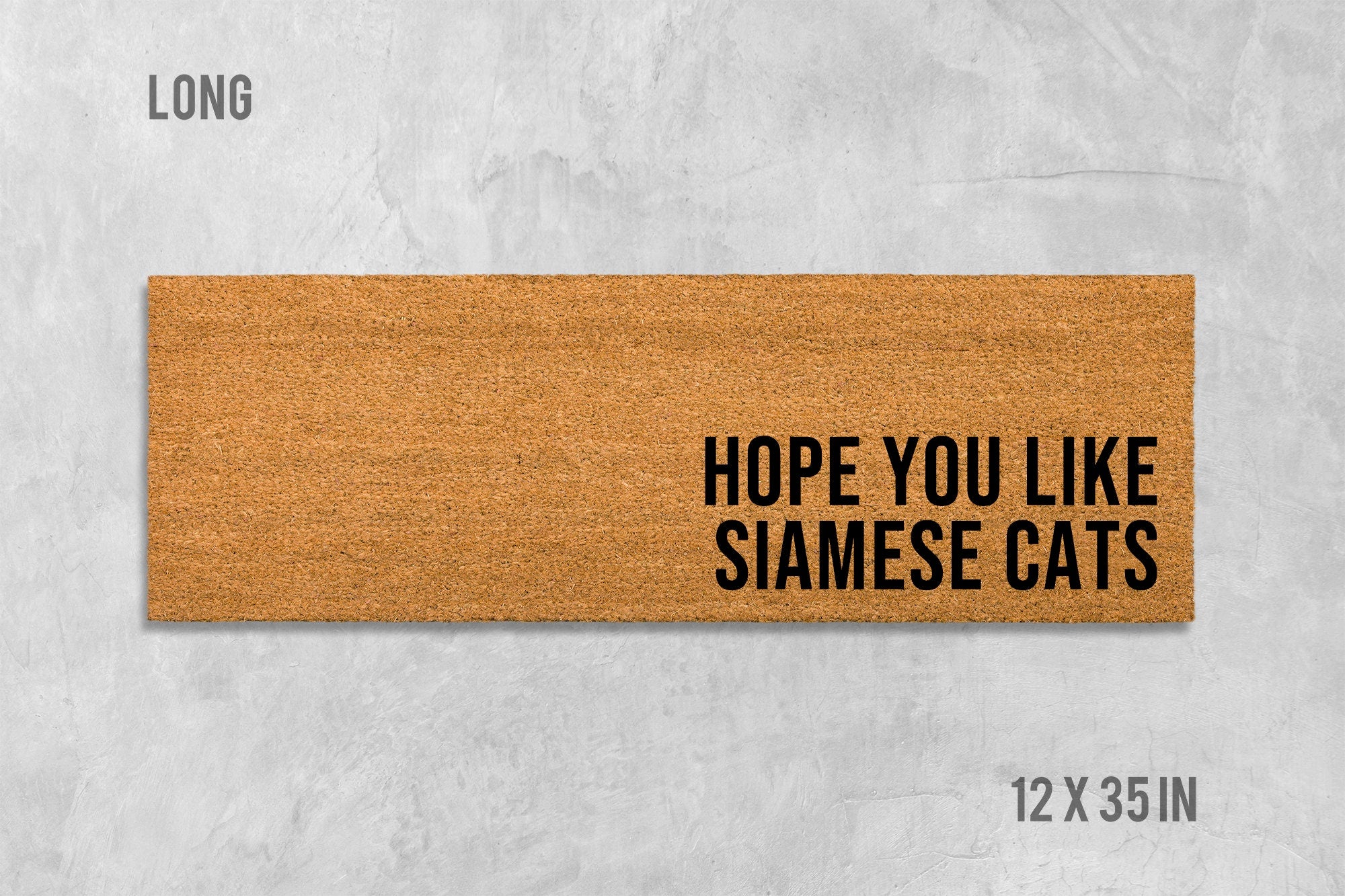 Siamese Cat Doormat: Natural Coir, Funny Welcome Mat