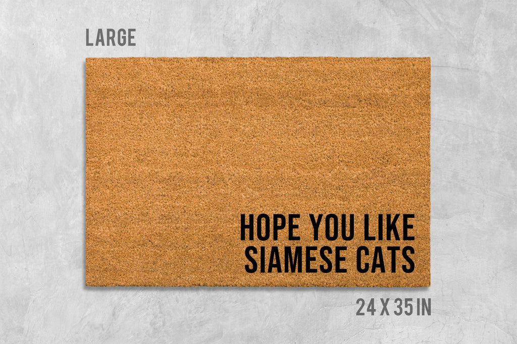 Siamese Cat Doormat: Natural Coir, Funny Welcome Mat