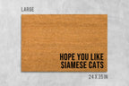 Siamese Cat Doormat: Natural Coir, Funny Welcome Mat