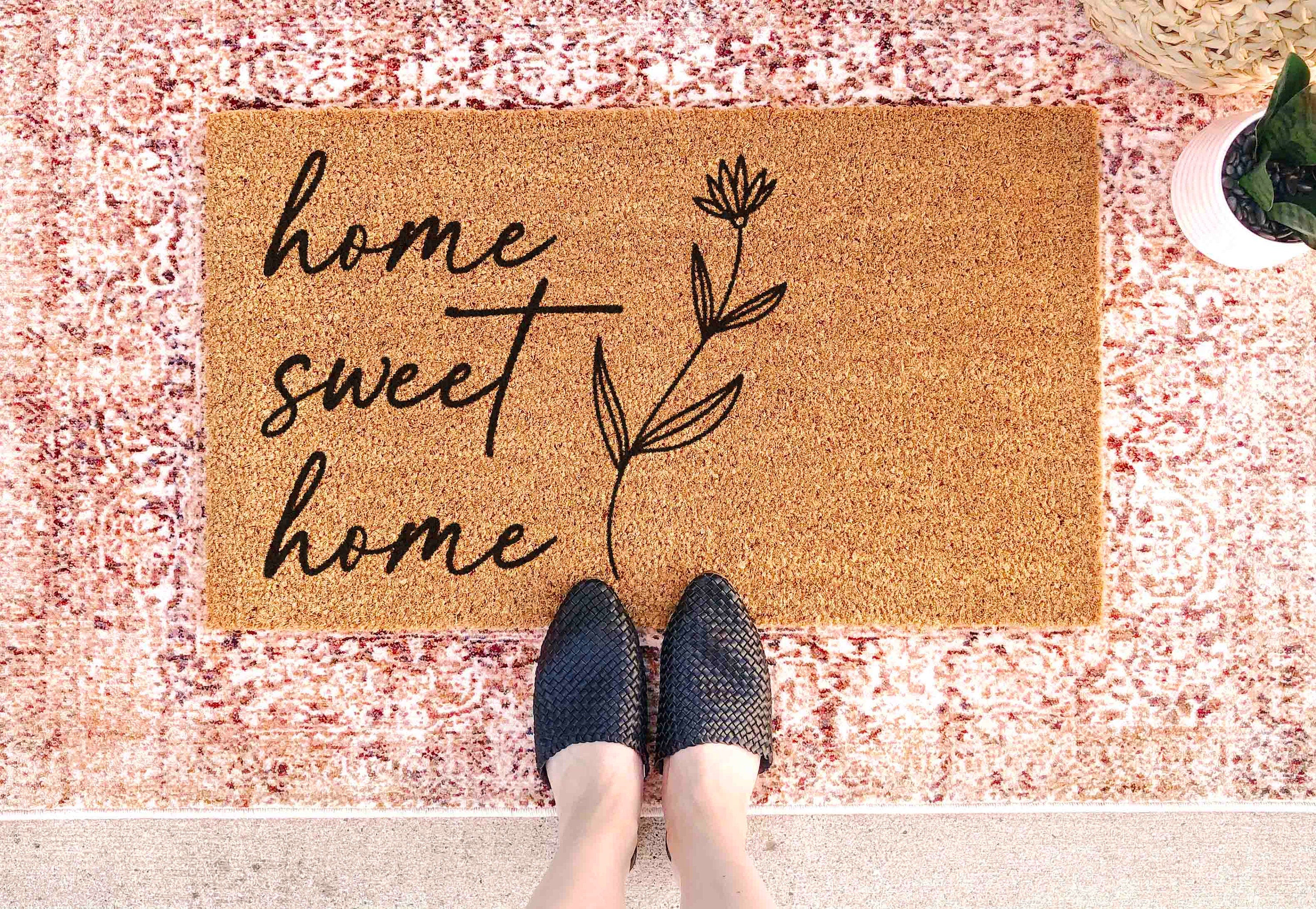 Housewarming Gift Unique Gift Newlywed Gift Housewarming Gifts for Couples Home Decor Home Sweet Home Doormat Custom Doormat Personalized
