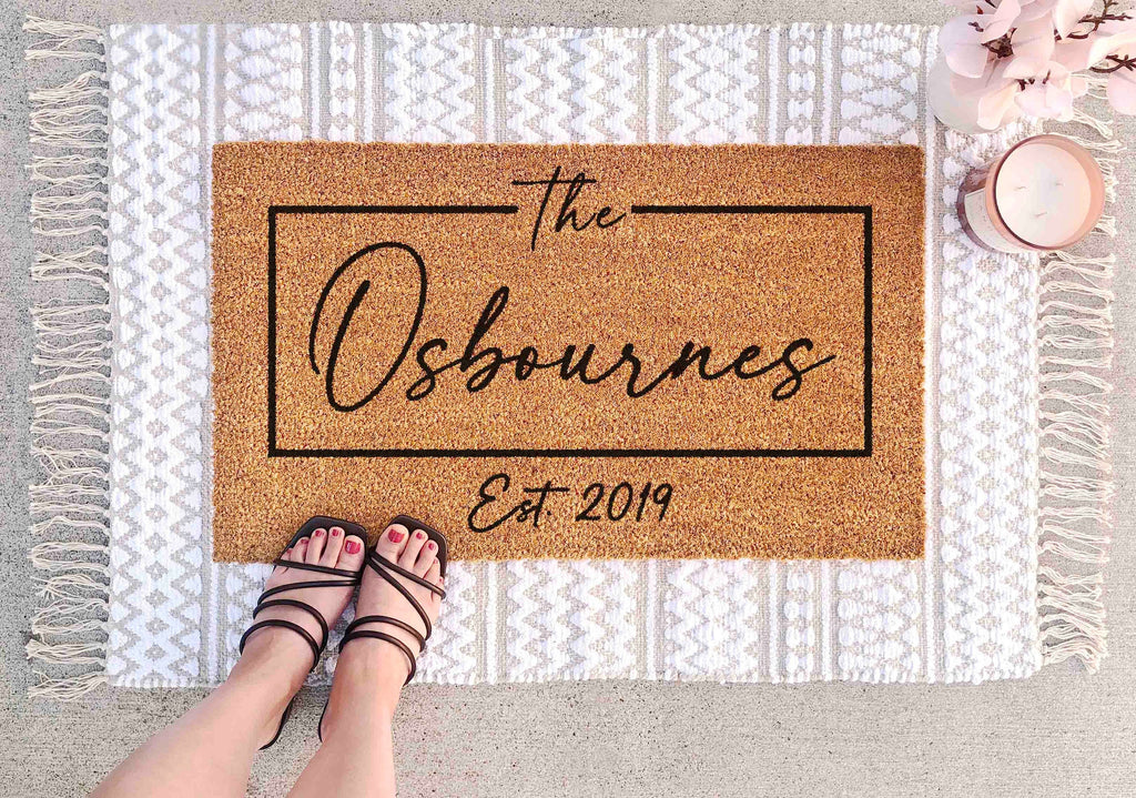 Doormat Custom Gift Personalized Decor Custom Last Name Mat Family Name Door Mat Custom Mat Newlywed Gift Personalized Housewarming Gifts