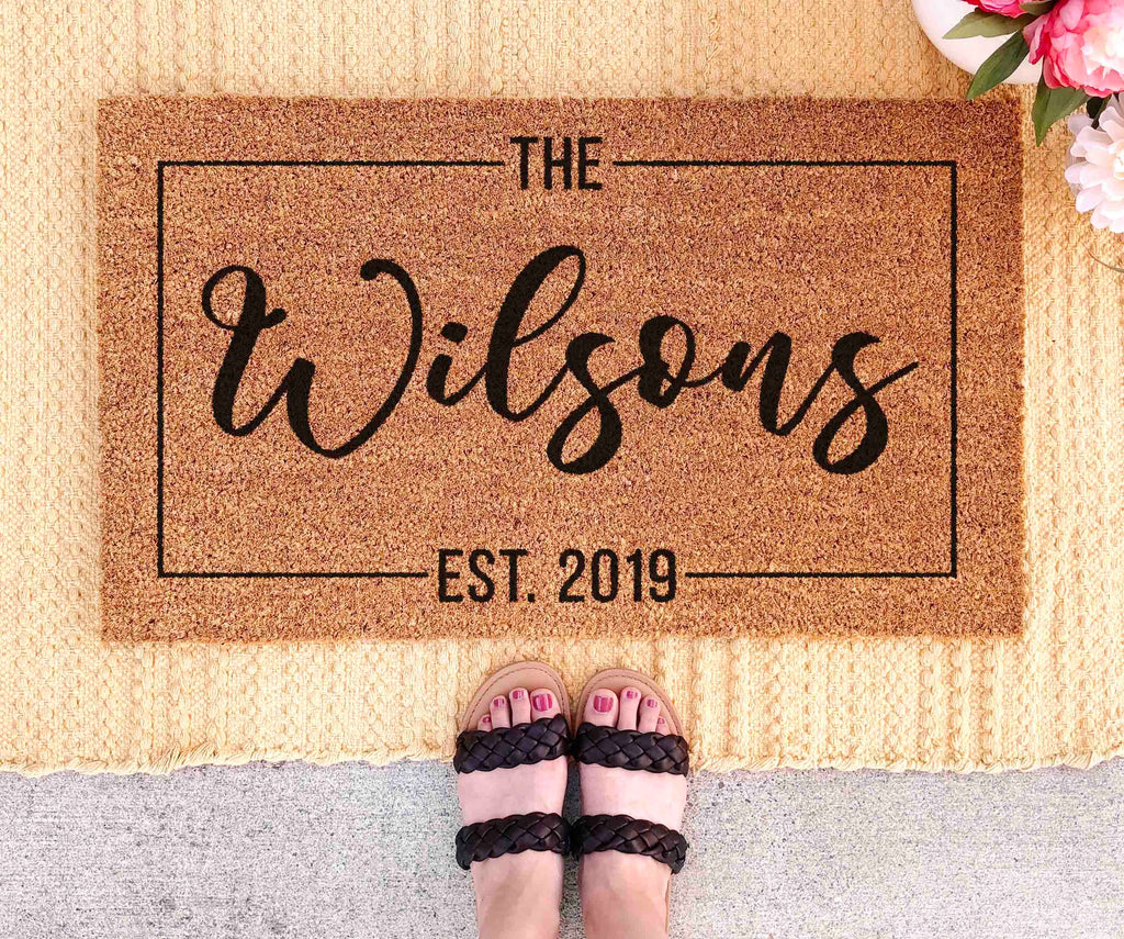 Doormat Custom Gift Personalized Decor Custom Last Name Mat Family Name Door Mat Custom Mat Newlywed Gift Personalized Housewarming Gifts