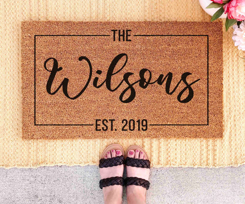 Doormat Custom Gift Personalized Decor Custom Last Name Mat Family Name Door Mat Custom Mat Newlywed Gift Personalized Housewarming Gifts