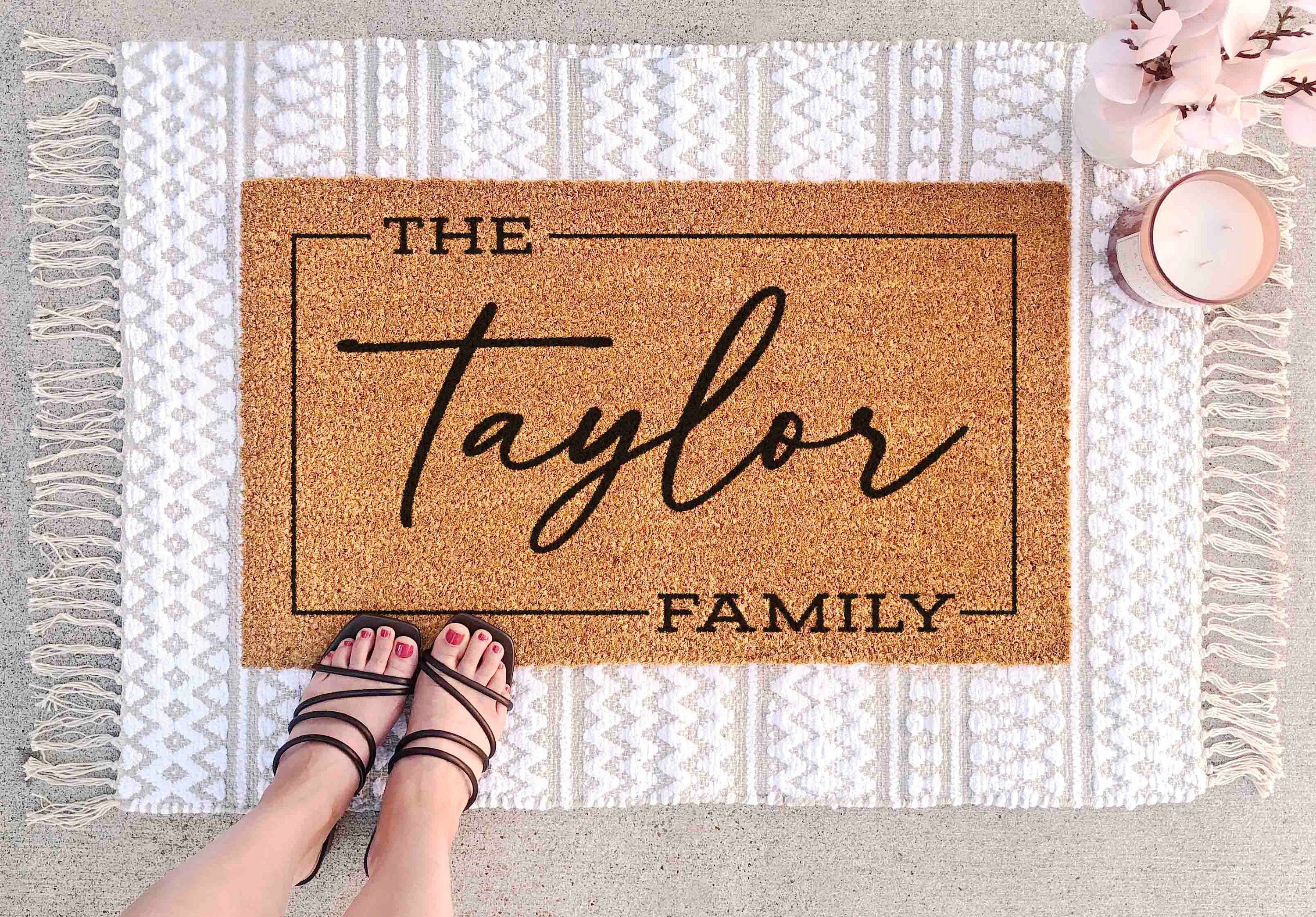 Doormat Custom Gift Personalized Decor Custom Last Name Mat Family Name Door Mat Custom Mat Newlywed Gift Personalized Housewarming Gifts