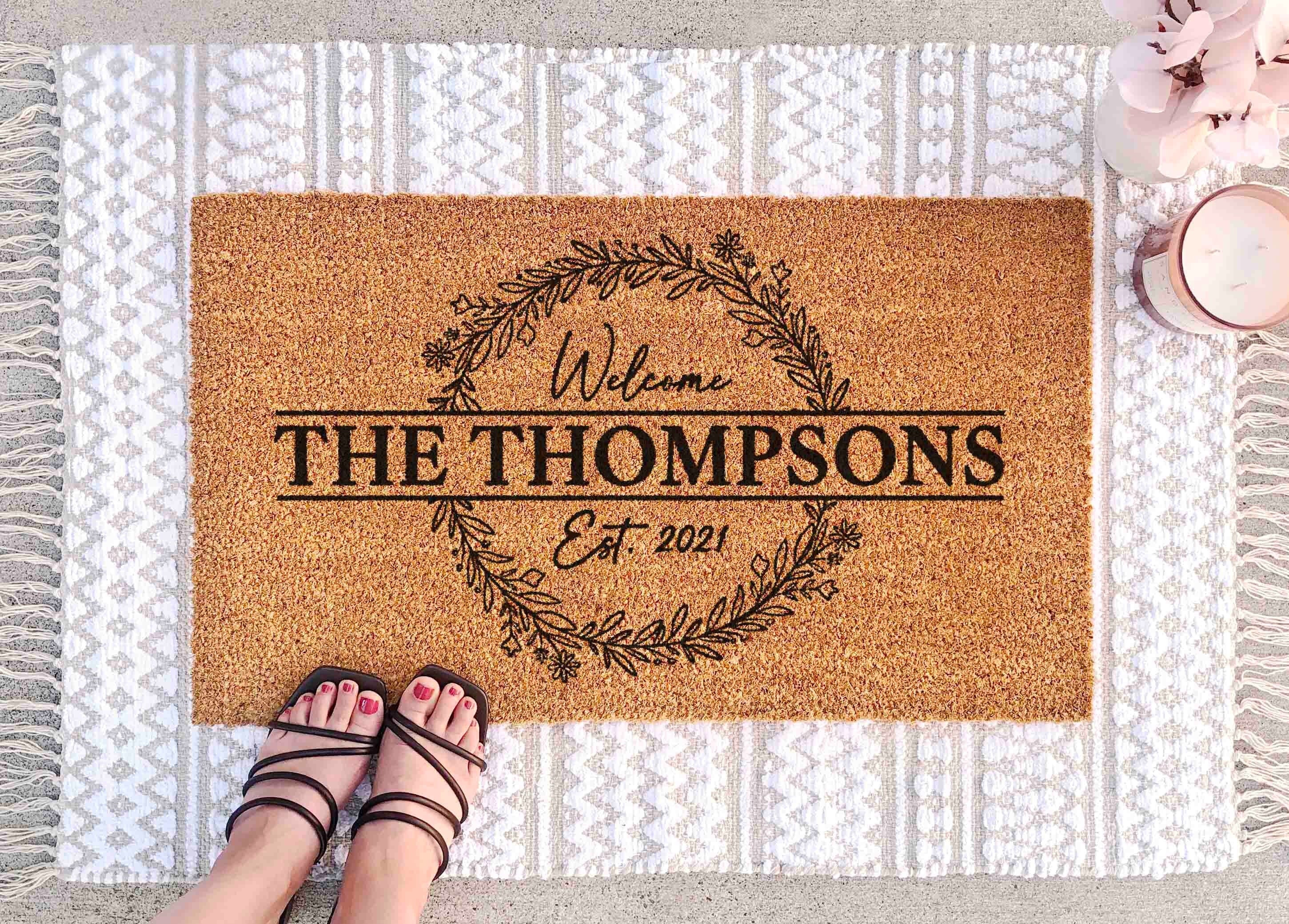 Doormat Custom Gift Personalized Decor Custom Last Name Mat Family Name Door Mat Custom Mat Newlywed Gift Personalized Housewarming Gifts