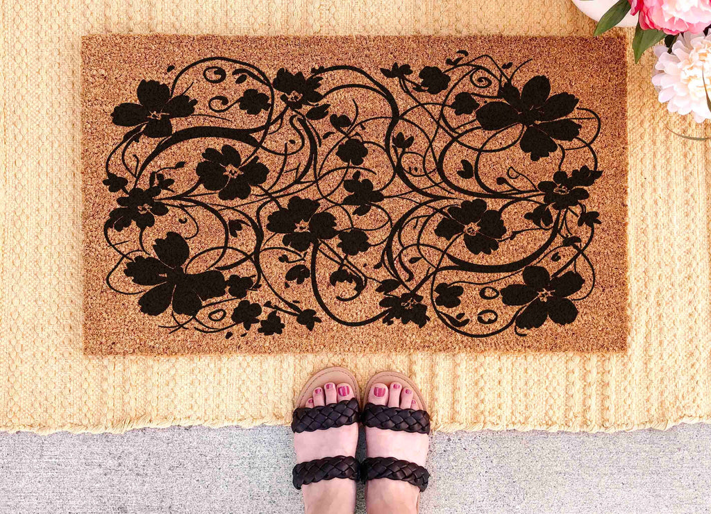Flower Doormat Modern Doormat Pattern Floral Decor Flowers Door mat Summer Decor Front Door Decor Flowers Doormat Closing Gift Idea Unique