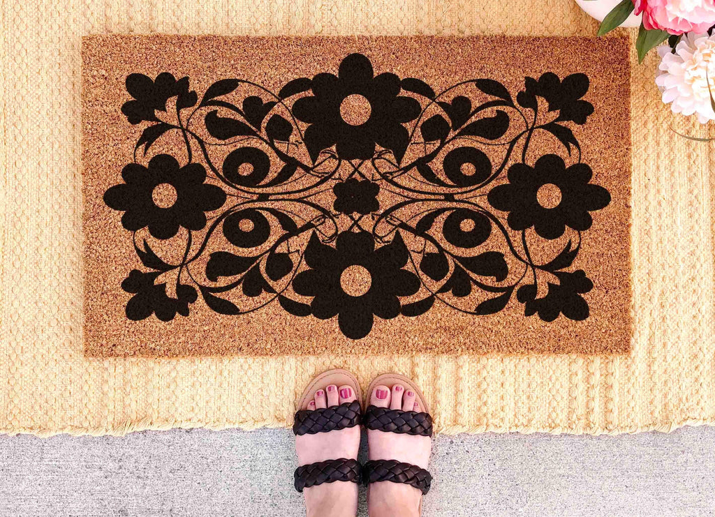 Flower Doormat Modern Doormat Pattern Floral Decor Flowers Door mat Summer Decor Front Door Decor Flowers Doormat Closing Gift Idea Unique
