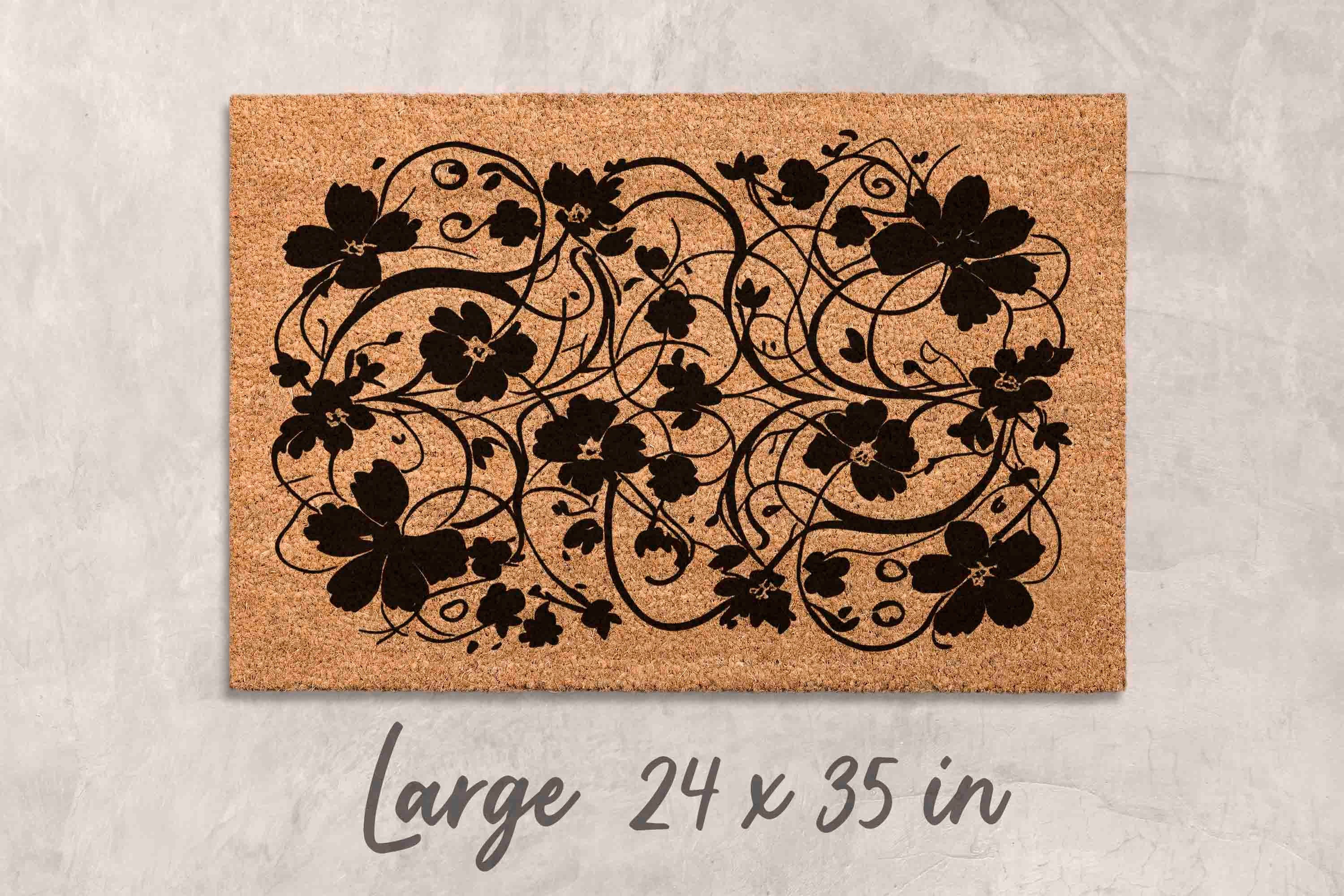 Flower Doormat Modern Doormat Pattern Floral Decor Flowers Door mat Summer Decor Front Door Decor Flowers Doormat Closing Gift Idea Unique