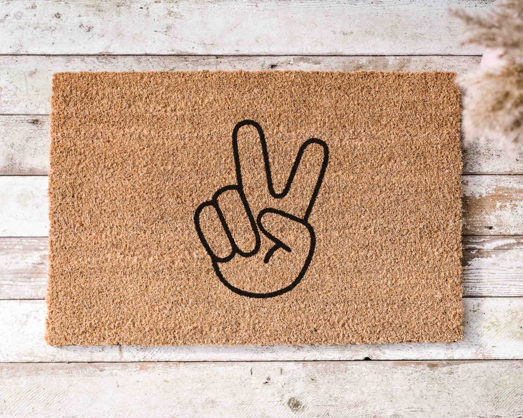 Peace Sign Doormat Peace Sign Gift Peace Gift Hippie Doormat Funny Doormat Unique Closing Gift Housewarming Gift for Couples Doormat Custom