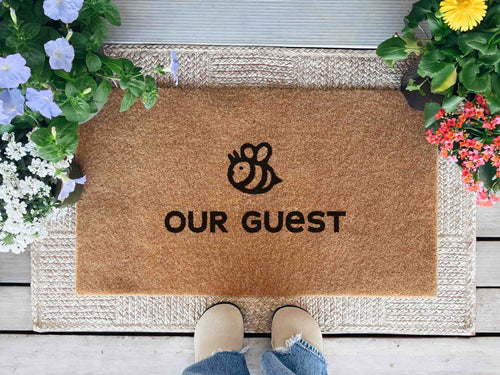 Bee Be Our Guest Doormat Funny Doormat Bee Gift Unique Door Mat Funny Closing Gift for Family Name Door Mat Custom Doormat Home Decor Funny