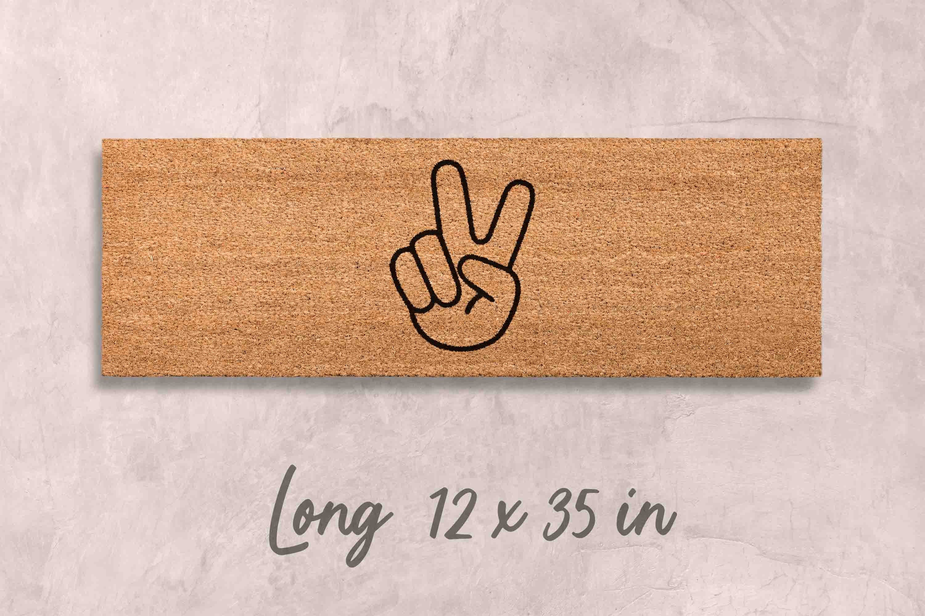 Peace Sign Doormat Peace Sign Gift Peace Gift Hippie Doormat Funny Doormat Unique Closing Gift Housewarming Gift for Couples Doormat Custom