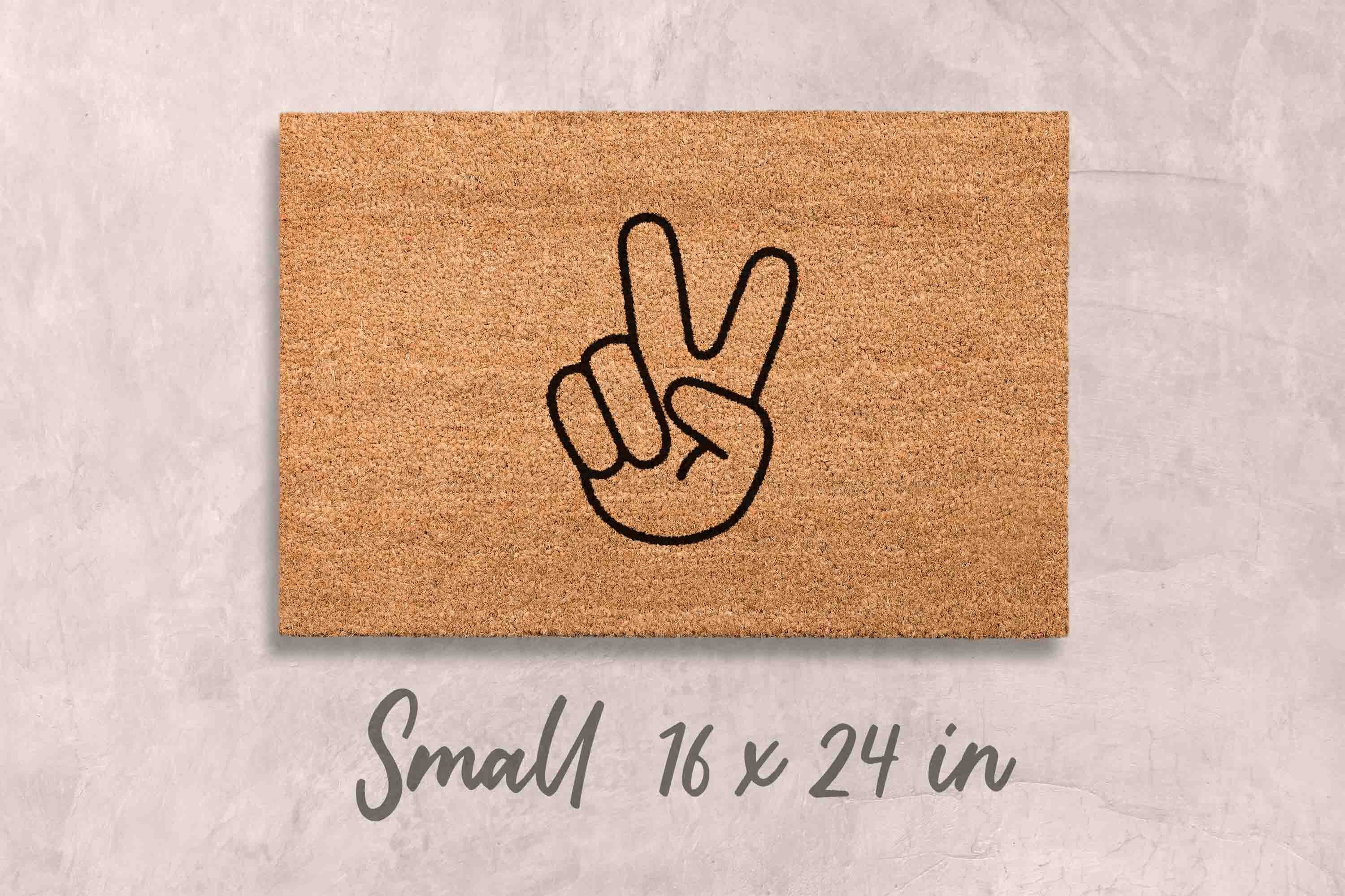 Peace Sign Doormat Peace Sign Gift Peace Gift Hippie Doormat Funny Doormat Unique Closing Gift Housewarming Gift for Couples Doormat Custom
