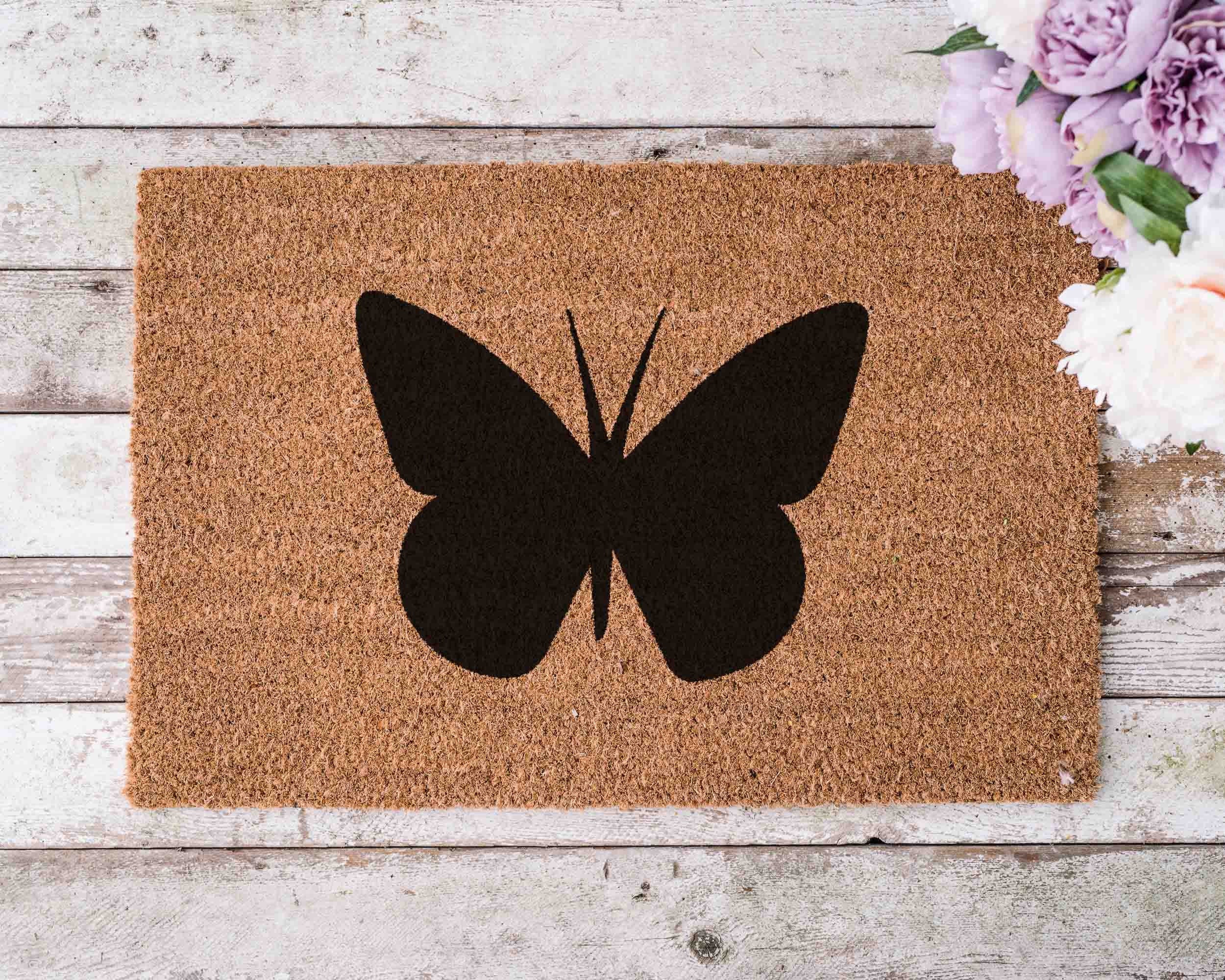 Butterfly Doormat Butterflies Gift Unique Doormat Custom Doormat Funny Doormat Personalized Decor Home Decor Porch Closing Gift Housewarming