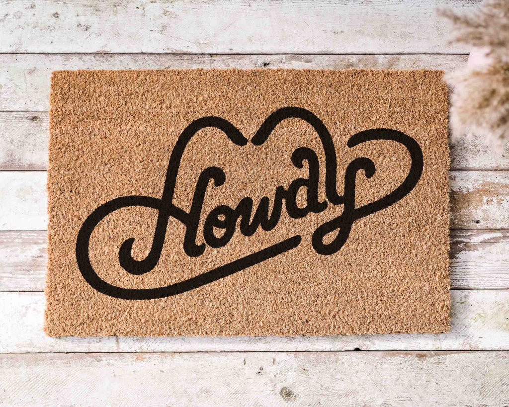 Howdy Doormat Funny Doormat Custom Doormat Personalized Welcome Mat Funny Door Mat Unique Door Mats Home Decor Funny Housewarming Gifts Mats