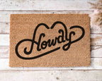 Howdy Doormat Funny Doormat Custom Doormat Personalized Welcome Mat Funny Door Mat Unique Door Mats Home Decor Funny Housewarming Gifts Mats