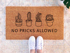Funny Cactus Doormat No Pricks Allowed (Natural Coir, Latex)