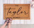 Custom Family Name Doormat: Natural Coir - Latex Backing