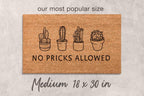 Funny Cactus Doormat No Pricks Allowed (Natural Coir, Latex)