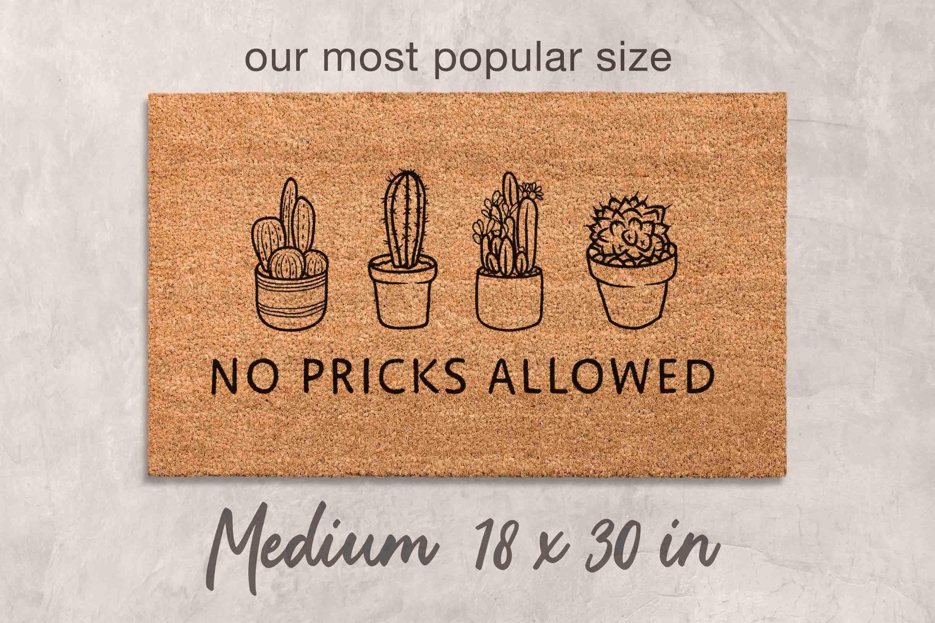 Funny Cactus Doormat No Pricks Allowed (Natural Coir, Latex)