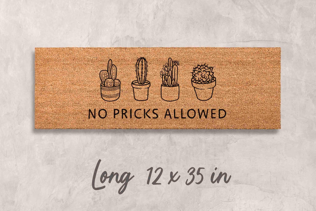 No Pricks Allowed Doormat Cactus Doormat Funny Door Mat Funny Welcome Mat Cactus Welcome Mat Unique Silly Doormat Pricks Welcome Mat Cactus