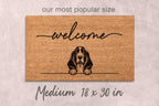 Basset Hound Coir Doormat, Dog Lover Welcome Mat (Natural, Latex)