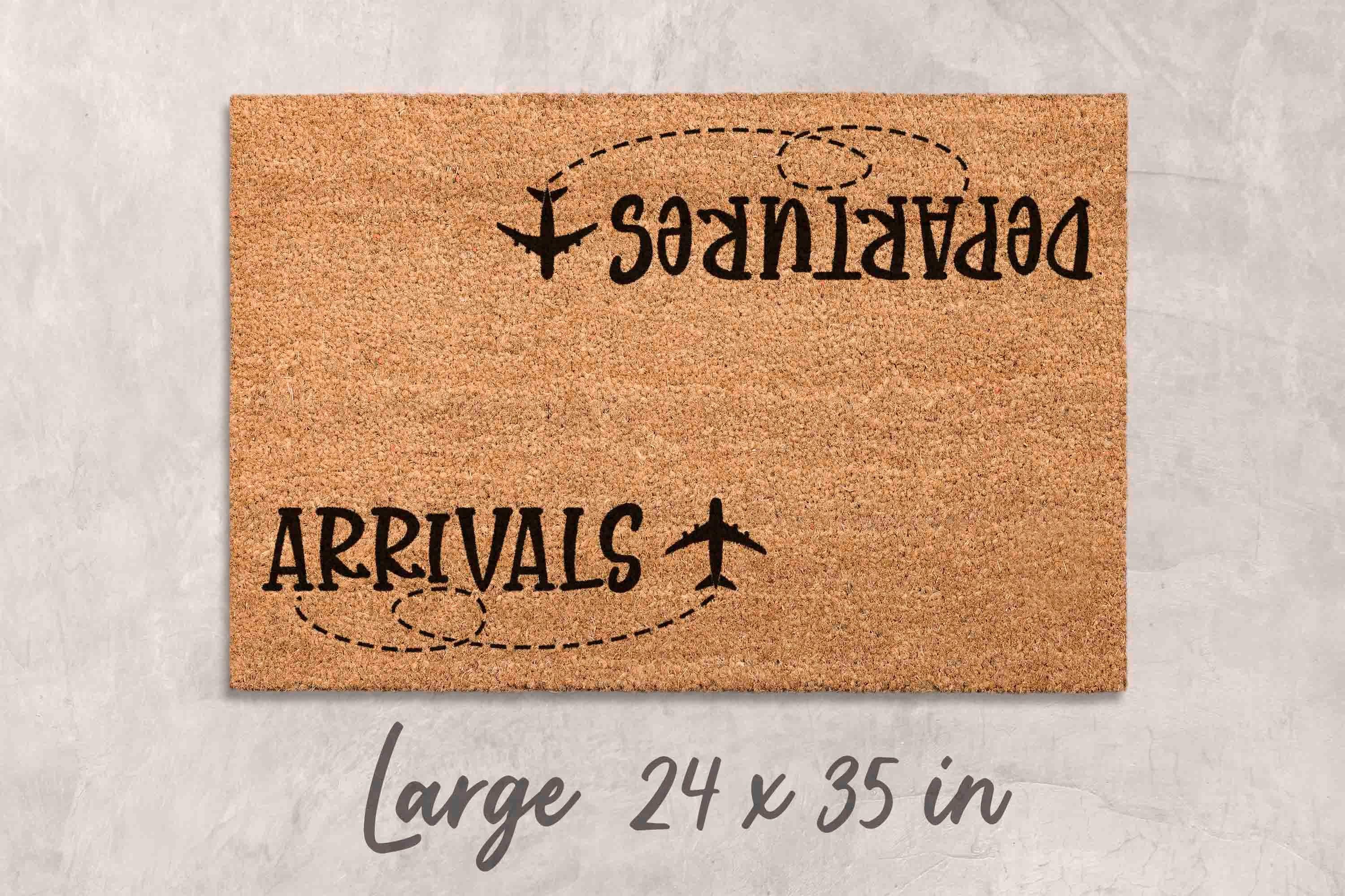 Pilot Door Mat: Airplane Design - Natural Coconut Fiber