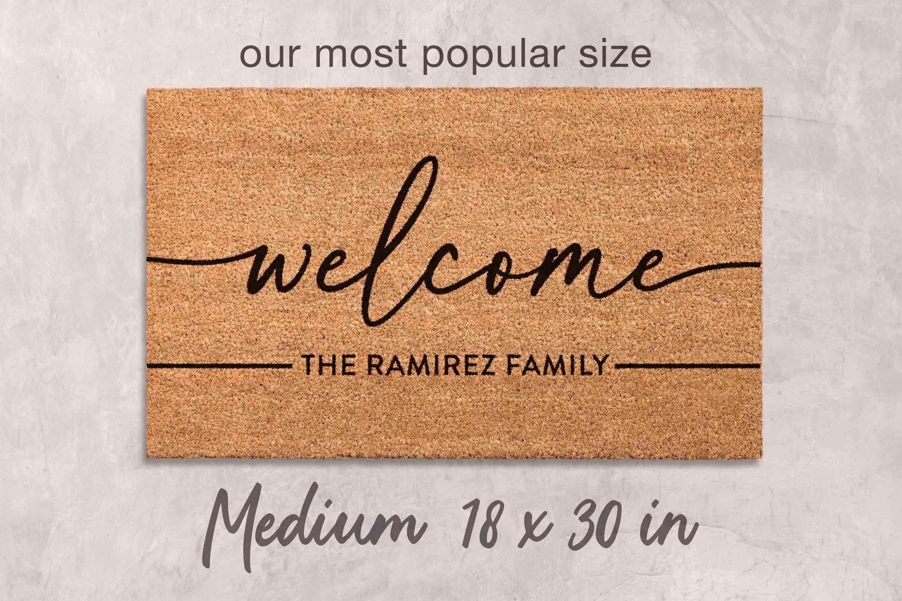 Personalized Last Name Doormat, Natural Coir (Housewarming Gift)