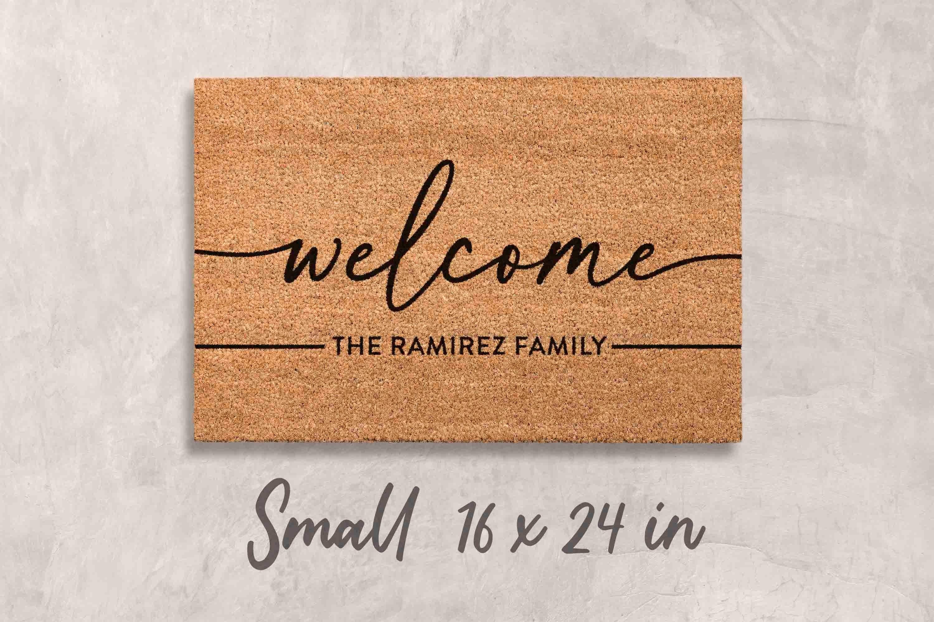 Personalized Last Name Doormat, Natural Coir (Housewarming Gift)