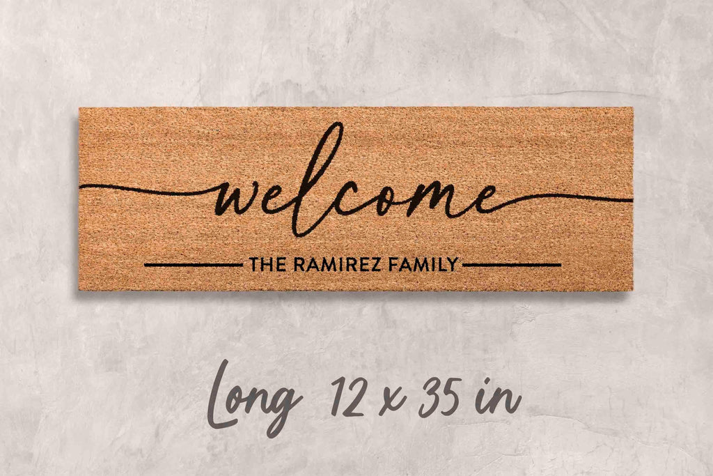 Personalized Last Name Doormat, Natural Coir (Housewarming Gift)