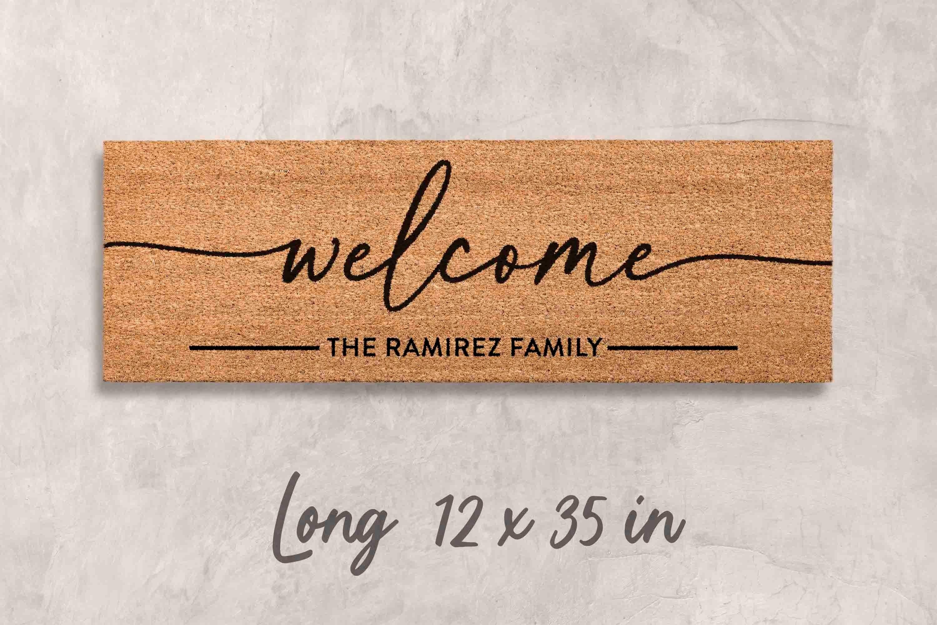 Personalized Last Name Doormat, Natural Coir (Housewarming Gift)