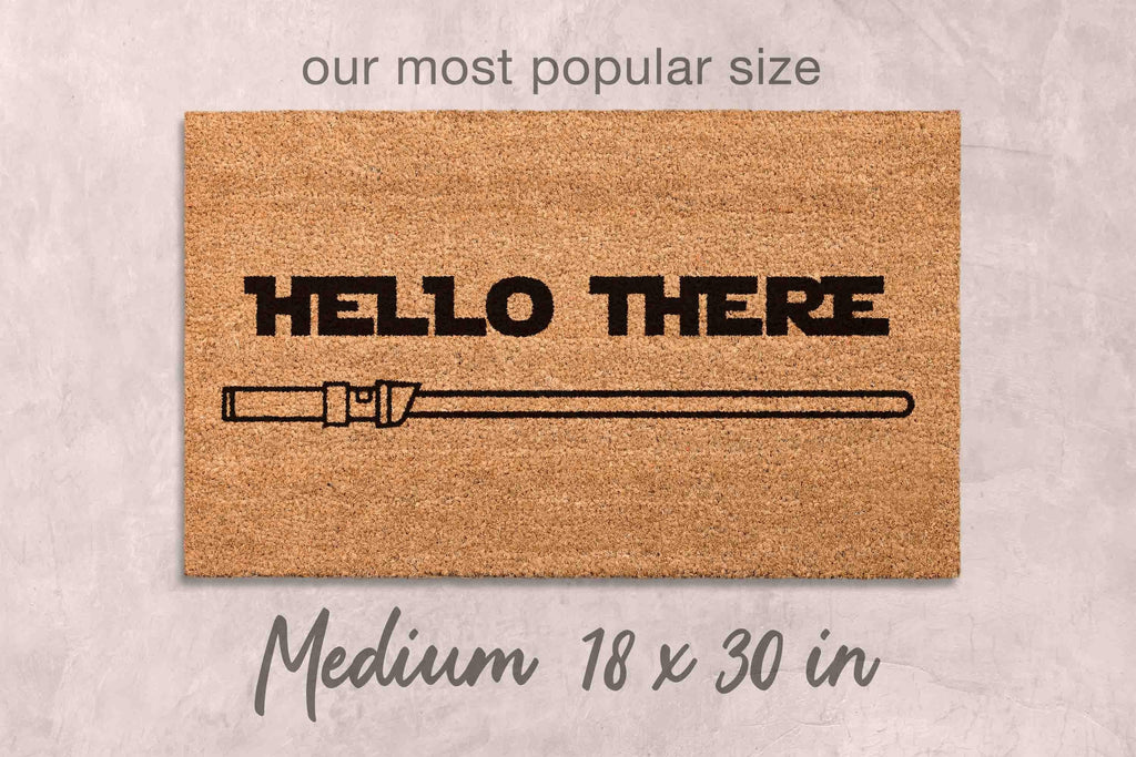Nerdy Hello There Doormat, Funny Welcome Mat (Natural Coir)