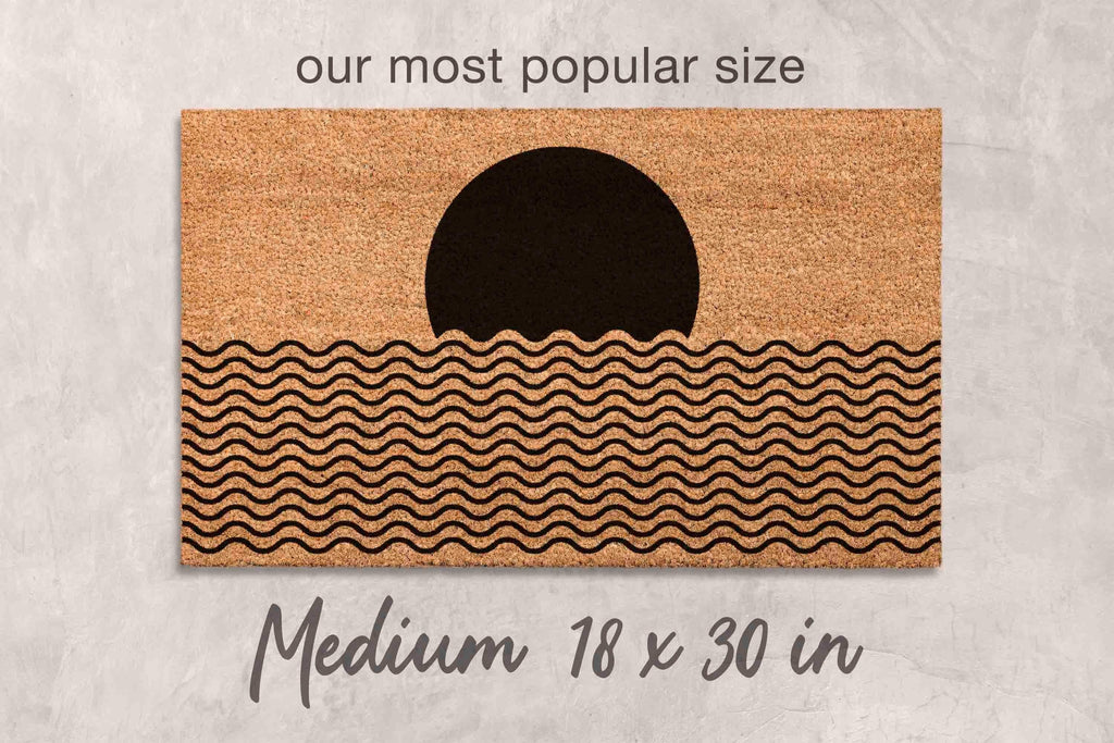 Midcentury Boho Doormat: Natural Coir, Minimalist Welcome Mat
