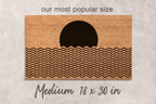 Midcentury Boho Doormat: Natural Coir, Minimalist Welcome Mat