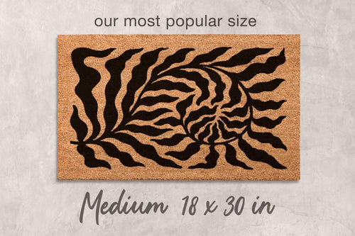 Custom Leaf Doormat: Floral Design - Minimalist Modern Style
