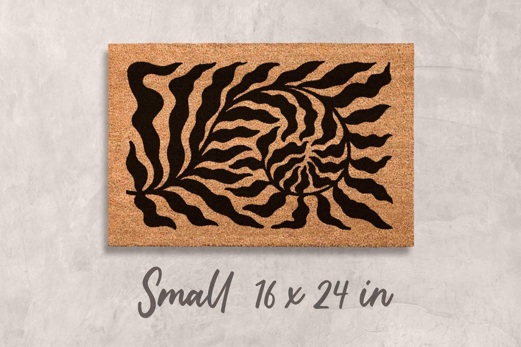 Custom Leaf Doormat: Floral Design - Minimalist Modern Style