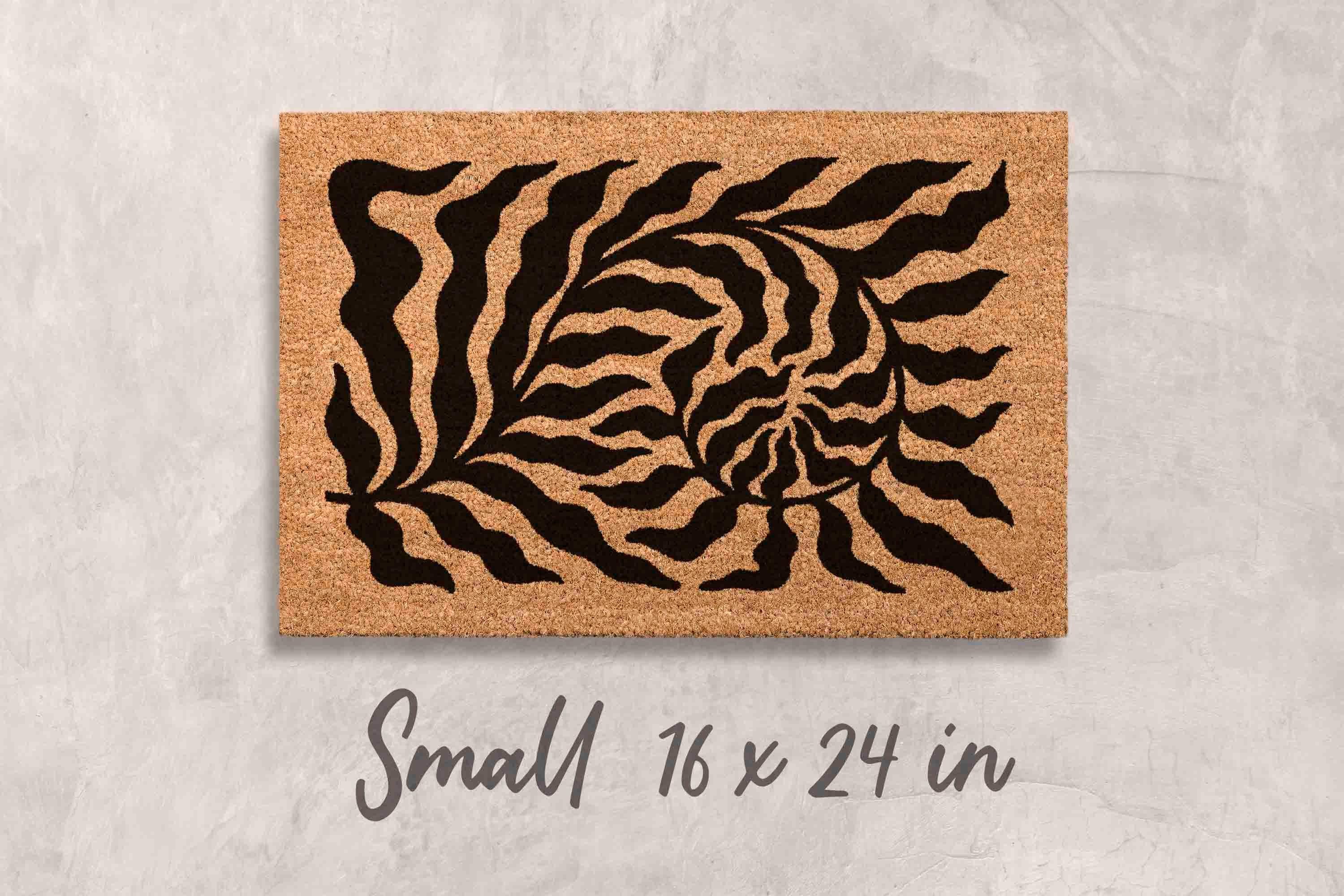 Custom Leaf Doormat: Floral Design - Minimalist Modern Style