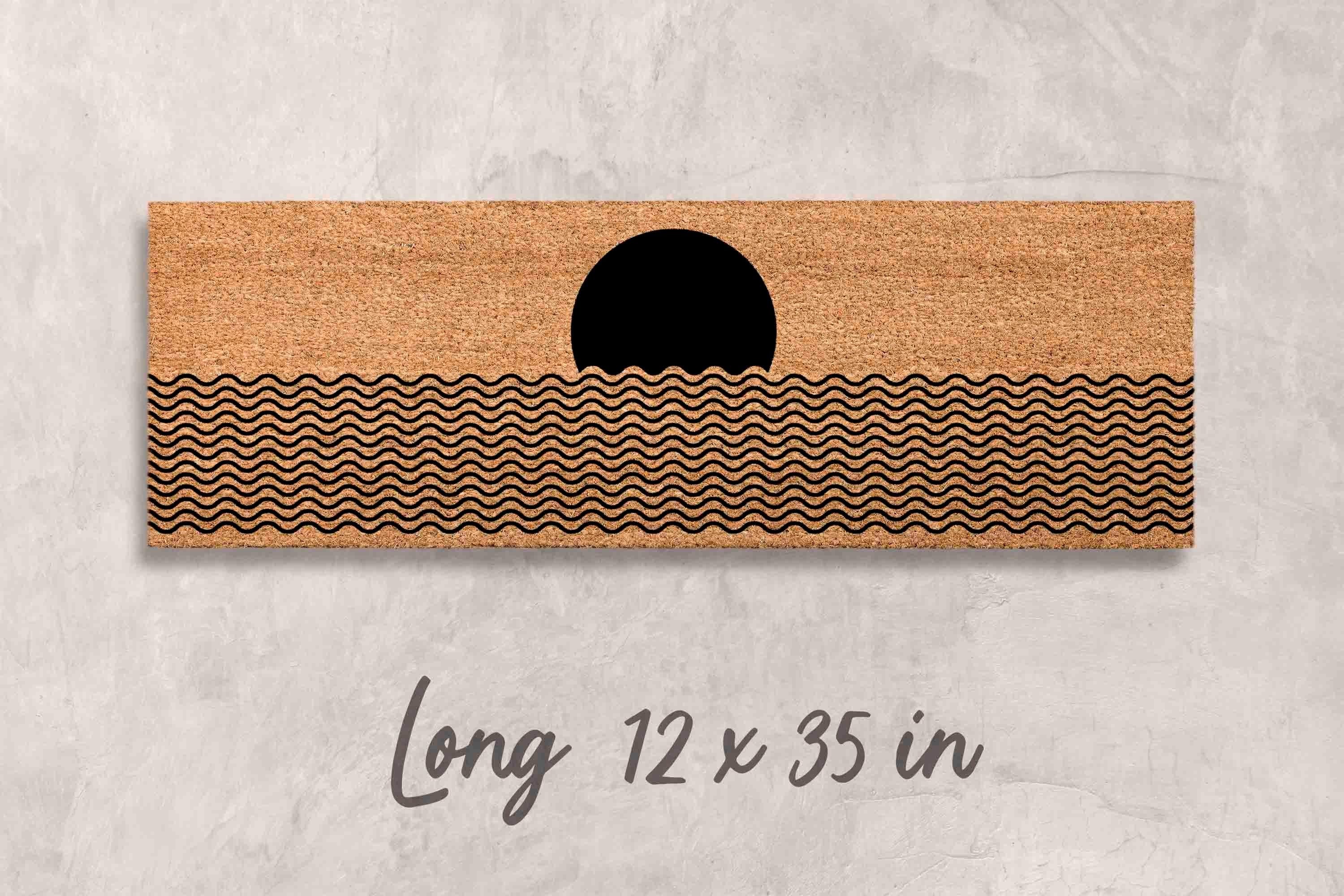 Midcentury Boho Doormat: Natural Coir, Minimalist Welcome Mat