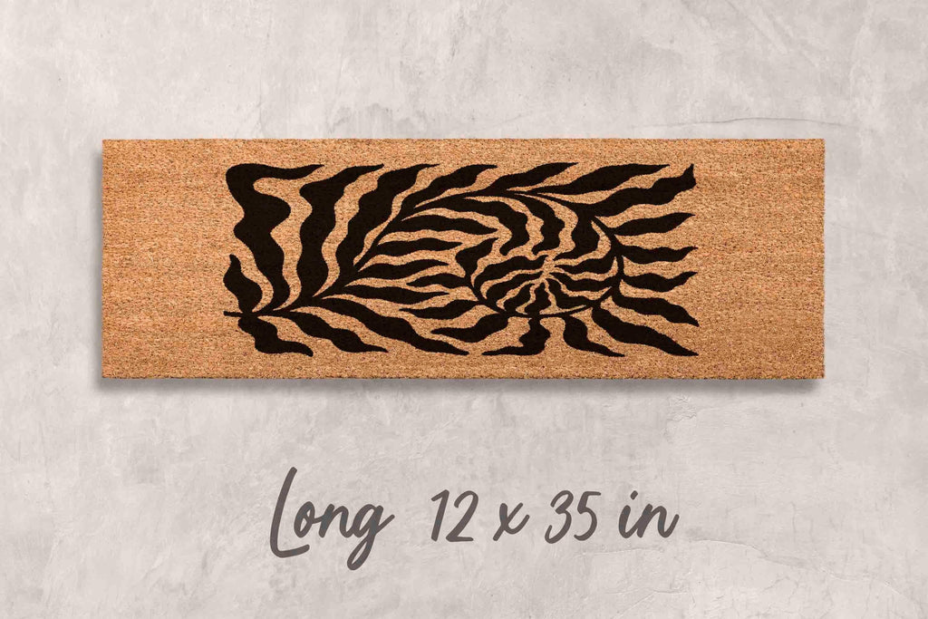 Custom Leaf Doormat: Floral Design - Minimalist Modern Style