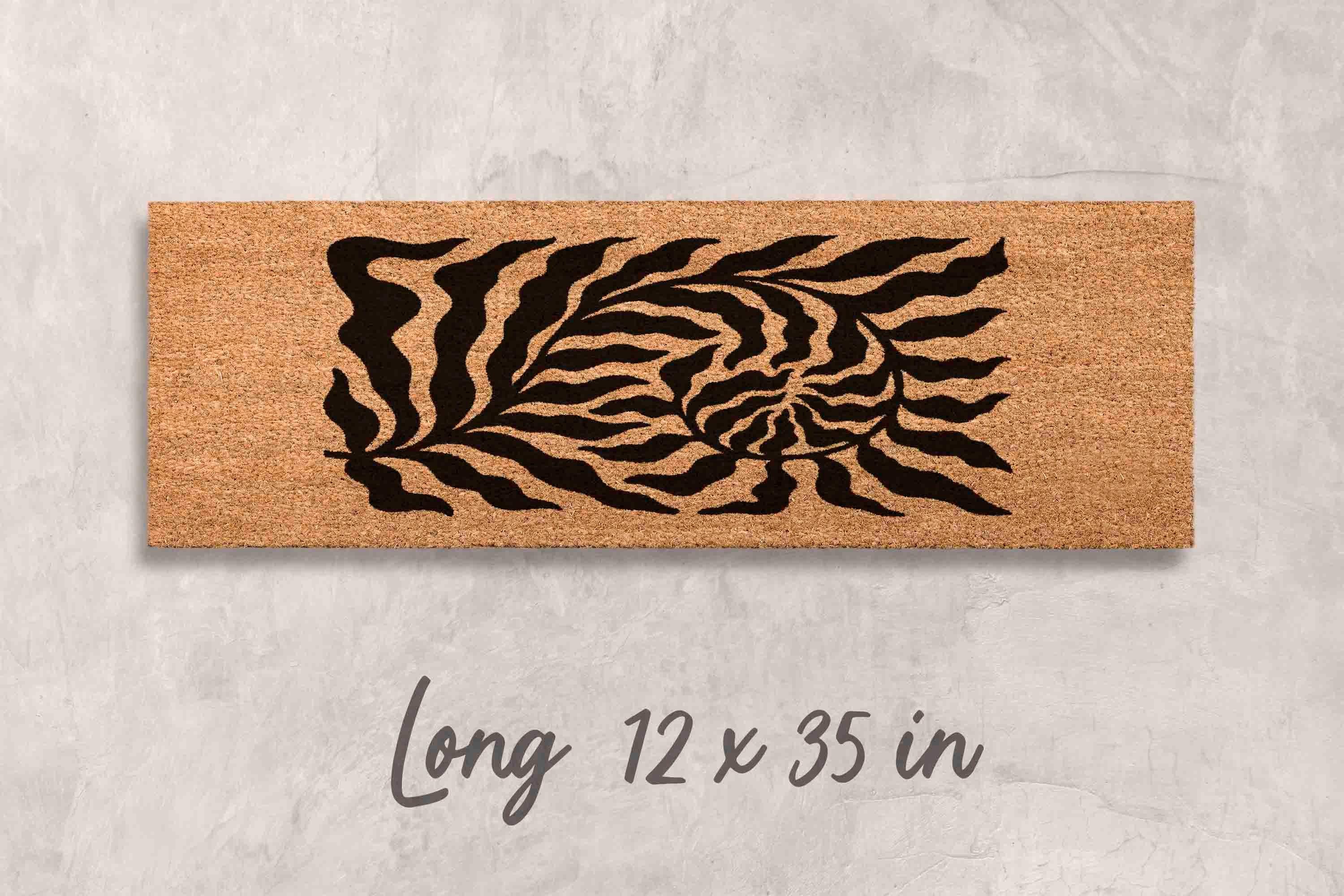 Custom Leaf Doormat: Floral Design - Minimalist Modern Style