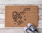 Welcome Mat: Space Theme - Funny Astronaut Design, Latex Backing