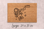 Welcome Mat: Space Theme - Funny Astronaut Design, Latex Backing